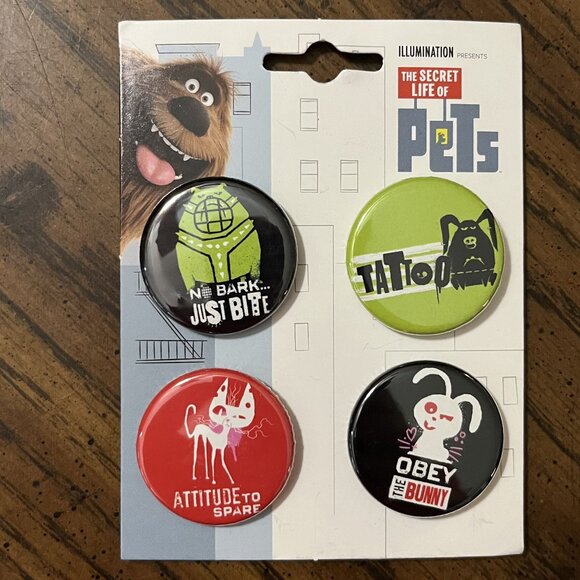 The Secret Life Of Pets Button. Lot Of 5 Collections. 20 Pins Total. Universal - Picture 4 of 7